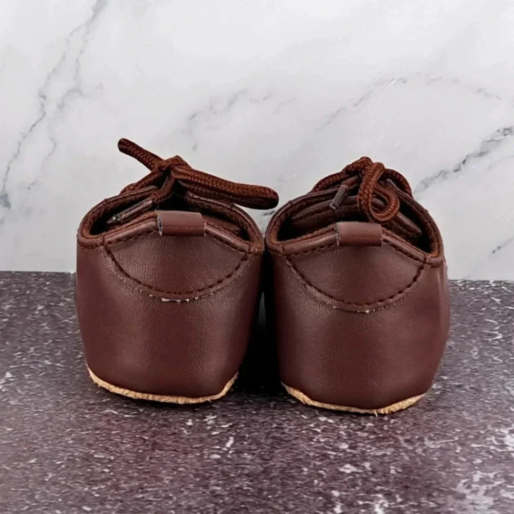 Little Treasure Infant Shoes - Boy's Dress Up Wingtip Brown - Sz 0-6 Months - Picture 5 of 8